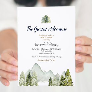 Convite Rustic Adventure Chá de fraldas