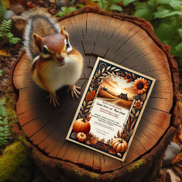 Convite Rustic Autumn Countryside Weditation