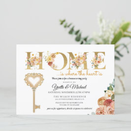 Convite Rustic Autumn Floral Housearming