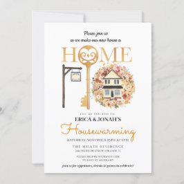 Convite Rustic Autumn Floral Housearming