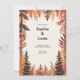 Convite Rustic Autumn Forest Watercolor