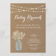 Convite Rustic Baby Brunch