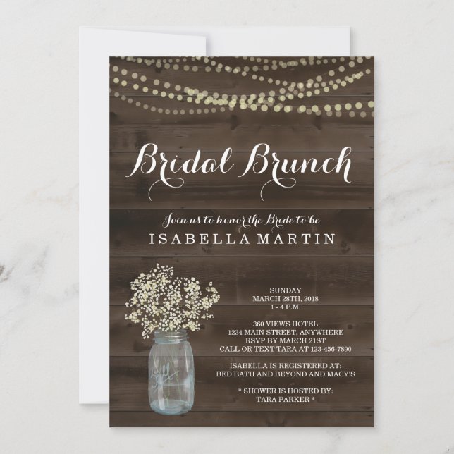 Convite Rustic Bridal Brunch (Frente)