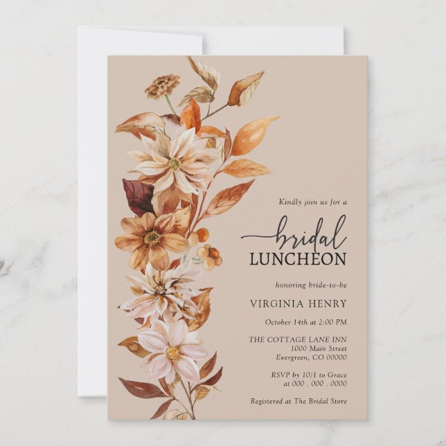 Convite Rustic Bridal Luncheon (Frente)