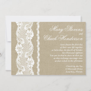 Convite Rustic Burlap Casamento