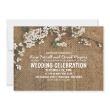 Convite Rustic Burlap Garden Casation