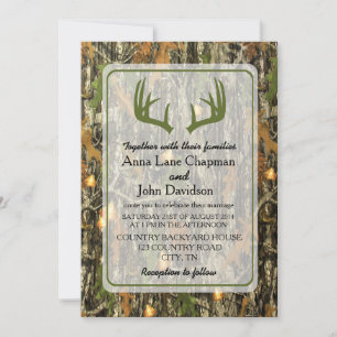 Convite Rustic Camo Antler para Casamento
