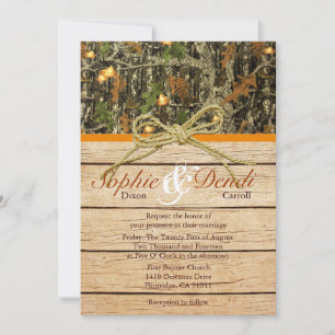 Convite Rustic Camo para Casamento