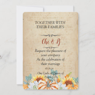 Convite Rustic Casamento outono Card
