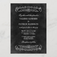 Convite Rustic Chic Casation - Preto