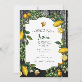 Convite Rustic Citrus Garden Chá de fraldas