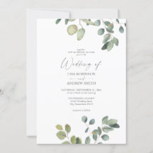 Convite Rustic Eucalyptus Duo Greenery Casamento