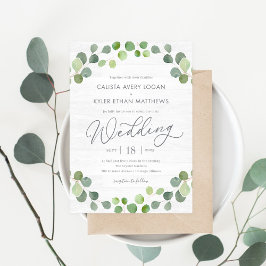 Convite Rustic Eucalyptus Weditation REU