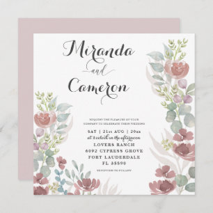 Convite Rustic Floral Burnt Orange Casamento