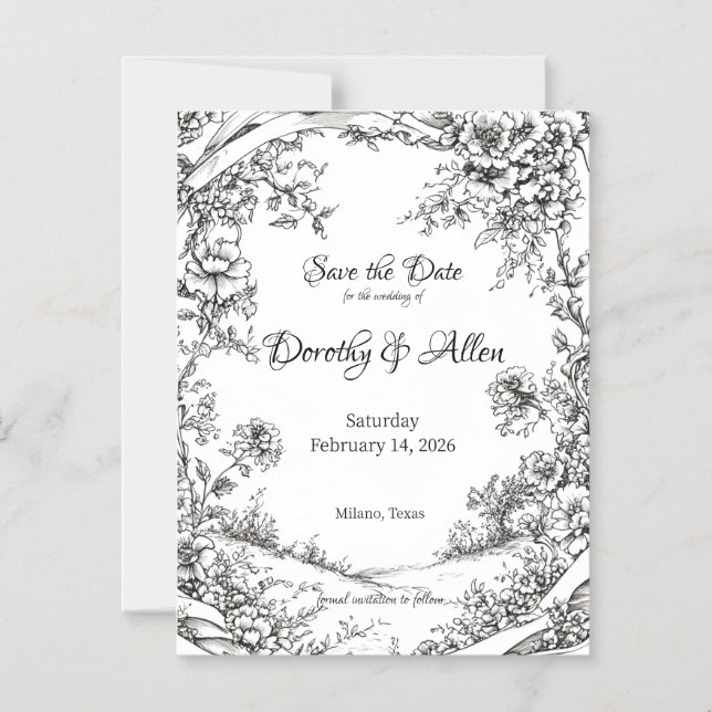 Convite Rustic Floral Elaborado (Frente)