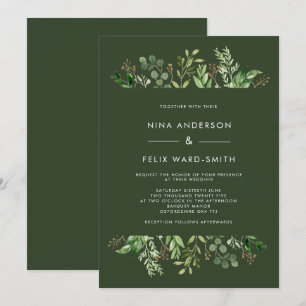 Convite Rustic Foliage Frame Wedation