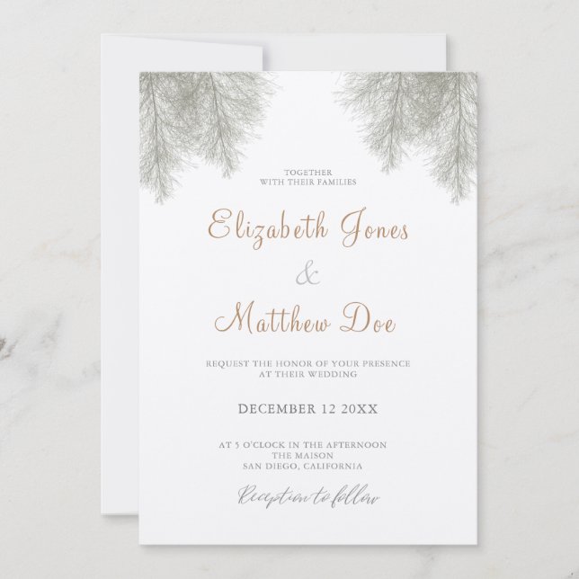 Convite Rustic Forest Wedding Mountain (Frente)