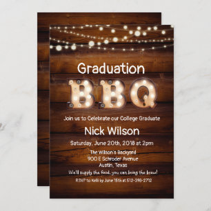 Convite Rustic Graduation CHURRASCO