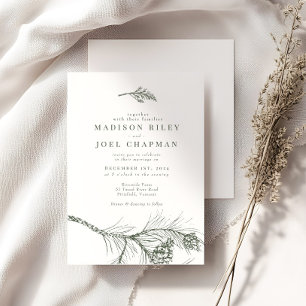 Convite Rustic Green Pine Branch