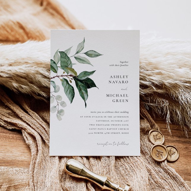 Convite Rustic Greenery Wedding (Criador carregado)