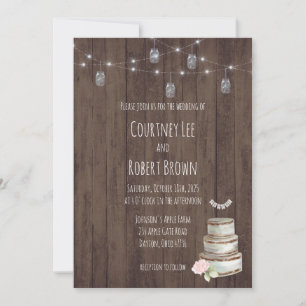 Convite Rustic Jar Wedding Cake Wedding