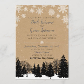 Convite Rustic Kraft Winter