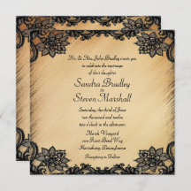 Convite Rustic Lace Weding