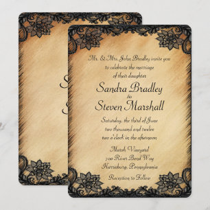 Convite Rustic Lace Weding