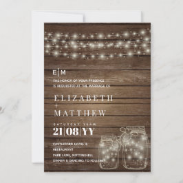 Convite Rustic Mason Jars Casamento