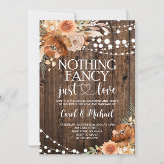 Convite Rustic Nothing Fancy Just Love