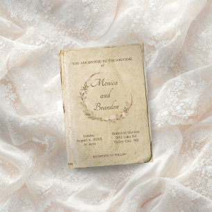 Convite Rustic Old Paper Casamento vintage