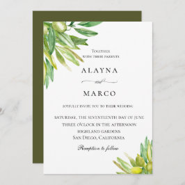 Convite Rustic Olive Tuscan Para Casamento