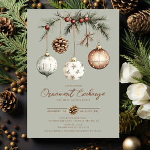Convite Rustic Ornament Exchange