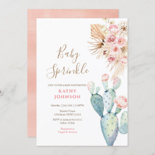 Convite Rustic Pampas Baby Sprinkle
