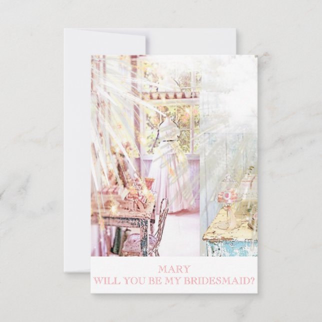 Convite Rustic Personalised Bridesmaid (Frente)