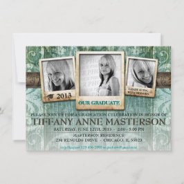 Convite Rustic Photo Graduation Anúncio Concurso