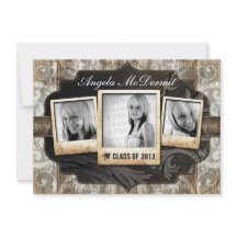 Convite Rustic Photo Graduation Anúncio Concurso