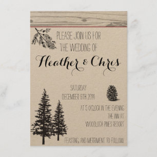 Convite Rustic Pine Weding