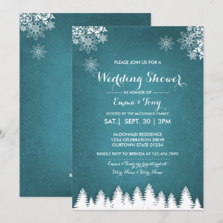 Convite Rustic Pines Casamento no inverno Chá