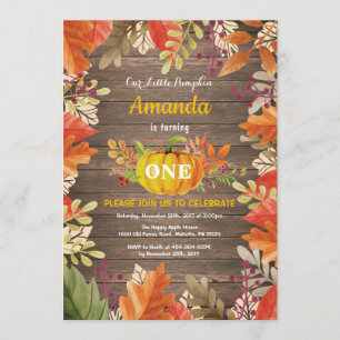 Convite Rustic Pumpkin Fall Aniversário