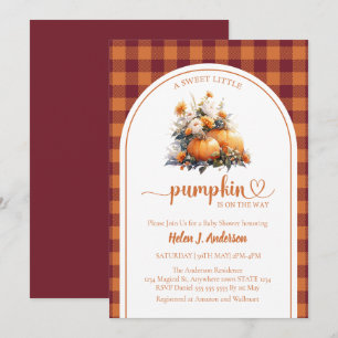 Convite Rustic Pumpkin Fall Chá de fraldas