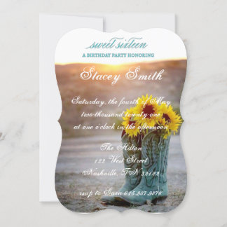 Convite Rustic Sunflower Birthday