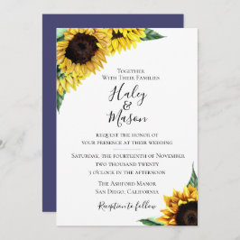 Convite Rustic Sunflower Floral Casamento