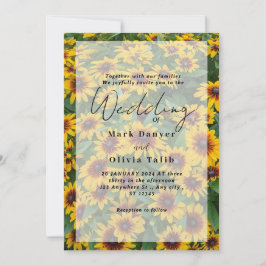Convite Rustic Sunflower Weditation