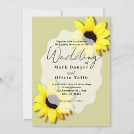 Convite Rustic Sunflower Weditation