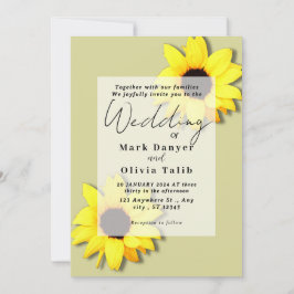 Convite Rustic Sunflower Weditation
