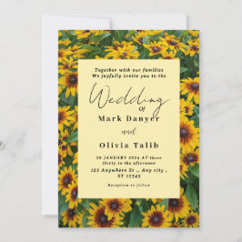 Convite Rustic Sunflower Weditation