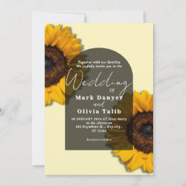 Convite Rustic Sunflower Weditation