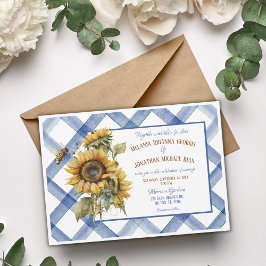 Convite Rustic Sunflower Weditation
