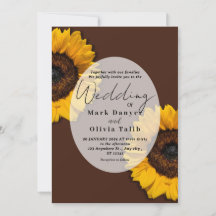 Convite Rustic Sunflower Weditation